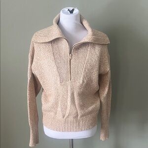 LOFT Light Tan Cowl Neck Sweater